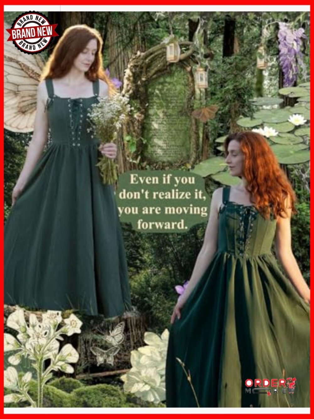 Sleeveless Lace Up Renaissance Cottagecore Long Dress Medieval Costume - Picture 5 of 7